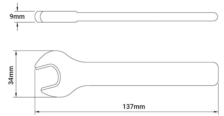 Dimensions of Tramontina 44320013 insulated socket wrench