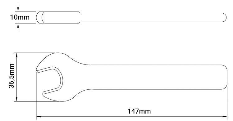 Dimensions of Tramontina insulated wrench 44320014