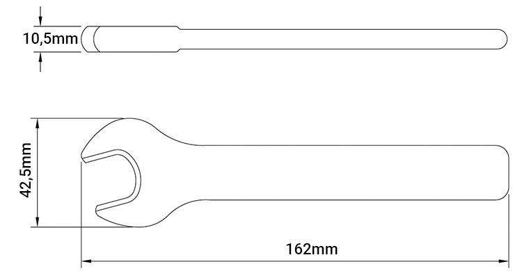 Dimensions of Tramontina insulated wrench 44320017