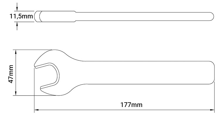 Dimensions of Tramontina 44320019 insulated socket wrench