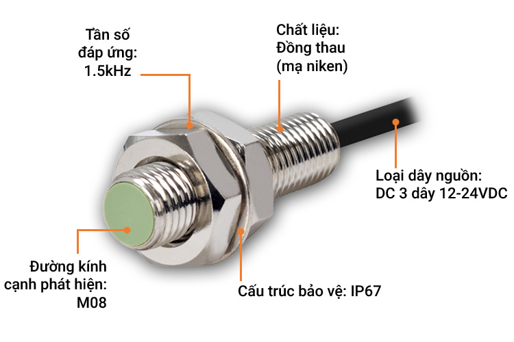 Cảm biến từ đầu lồi hình trụ Autonics PR08-1.5DN2