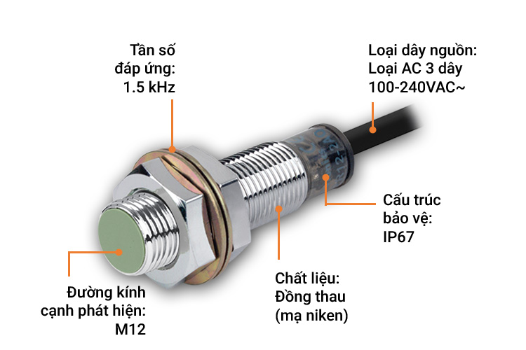 Cảm biến từ đầu lồi hình trụ Autonics PR12-2DN