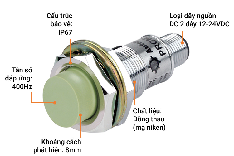 Cảm biến hình trụ loại DC 2 dây Autonics PRCMT18-8DO
