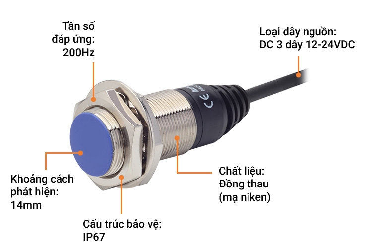Cảm biến tiệm cận khoảng cách phát hiện dài Autonics PRD18-7DN