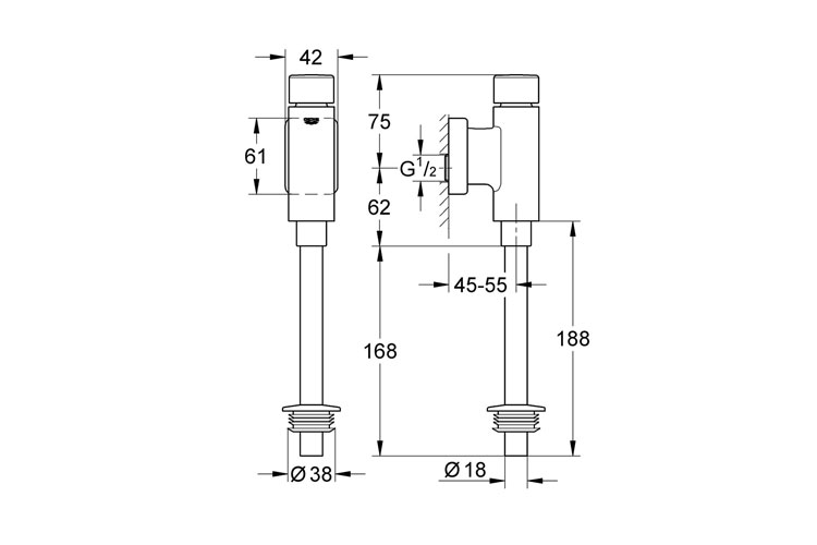 Van xả tiểu Rondo GROHE 37342000