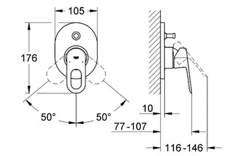 Mặt nạ cho bộ trộn 2 chế độ BauLoop GROHE 19588000