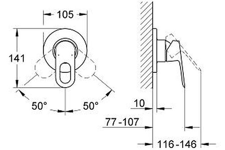 Mặt nạ cho bộ trộn 1 chế độ BauLoop GROHE 19589000