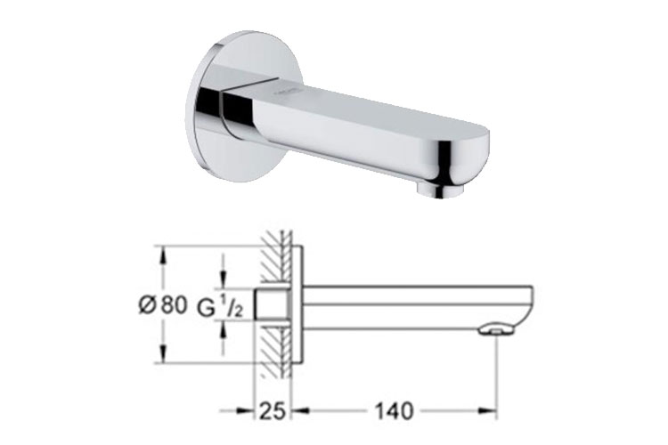 Ống xả sen tắm GROHE 13255000
