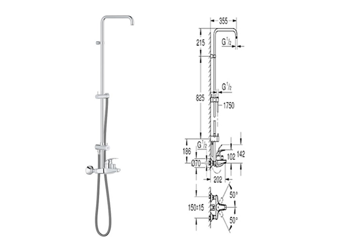 Bộ trộn và bộ thanh trượt NTempCosmop GROHE 26304000
