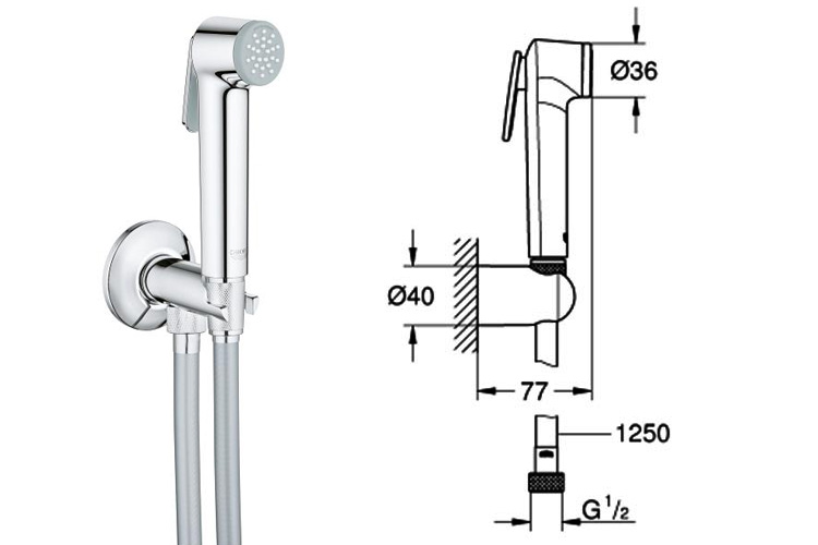 Bộ dây xịt Temp FTS 30 GROHE 26354000