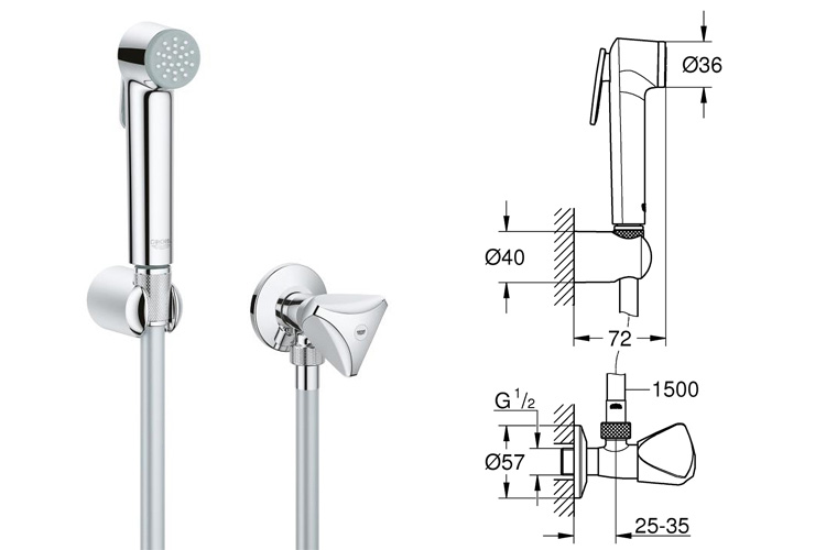Bộ tay xịt và van khóa NewTemp GROHE 26357000