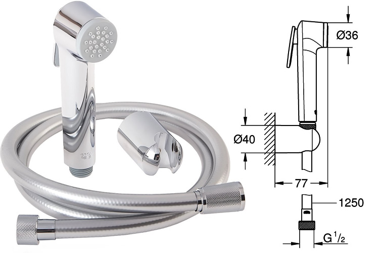 Vòi xịt lạnh+gác+dây NTempesta F GROHE 27513001