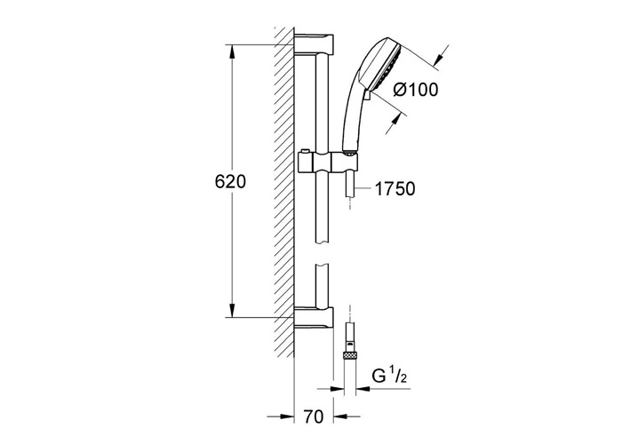 Tay sen và bộ thanh trượt GROHE 27786001