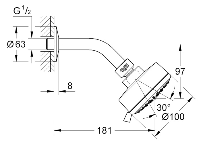bộ bát sen tắm NTempCosmop 100 IV GROHE 27869000
