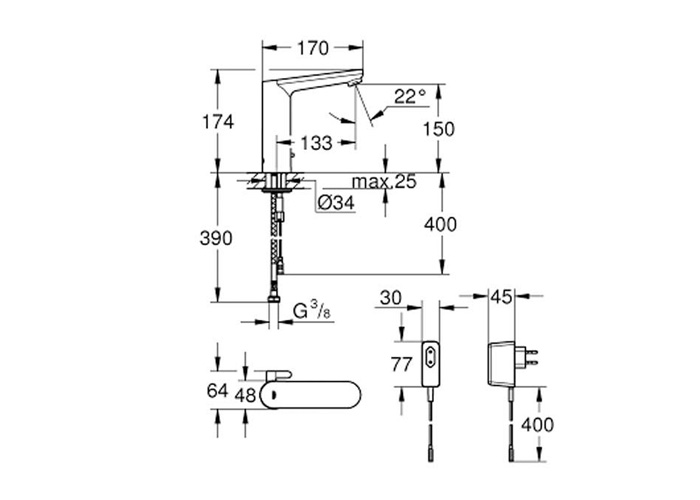 Vòi cảm ứng Eurosmart CE GROHE 36421000