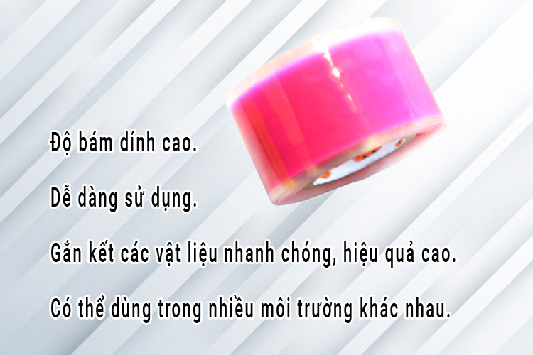 Băng keo nhựa hồng 25mmx2mx0.50mmx100R