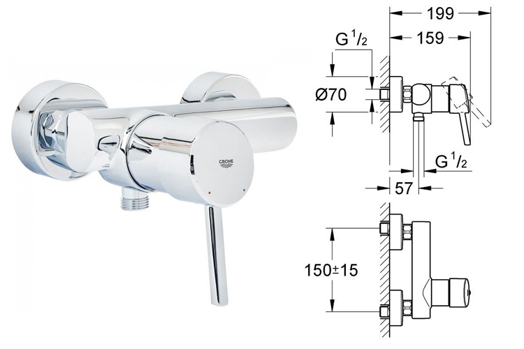 Bộ trộn 1 chế độ Concetto GROHE 32210001