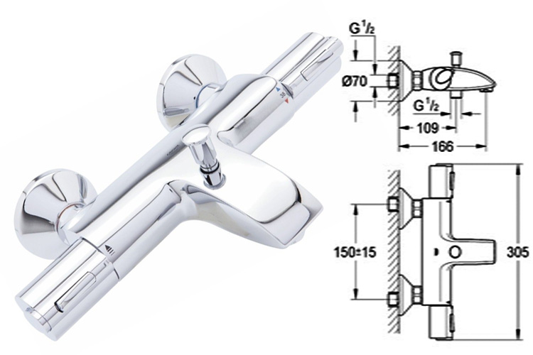 Bộ trộn 2 chế độ GRT 1000 GROHE 34155000
