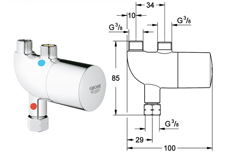 Bộ chỉnh nhiệt Grohe GROHE 34487000