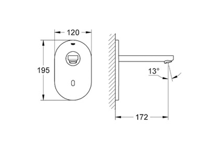 Vòi cảm ứng treo tường Eurosmart CE GROHE 36334SD0