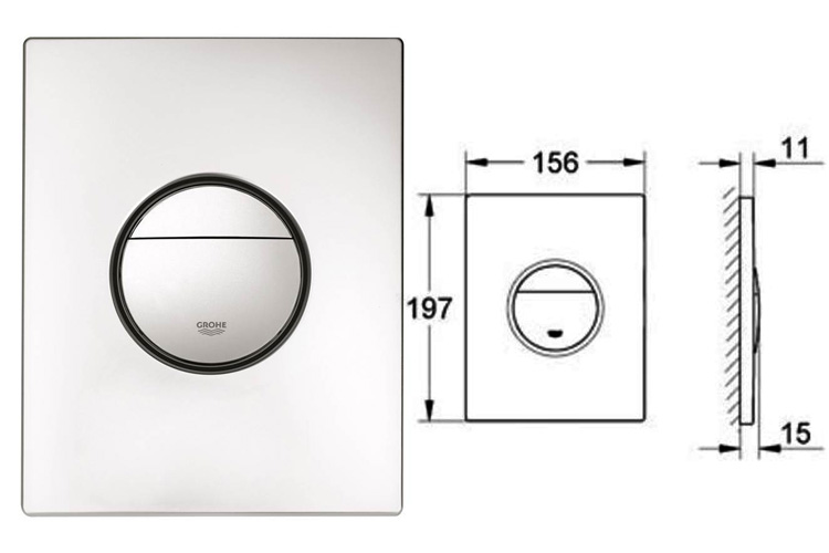 Nút nhấn WC NovaCosmop mattchrome GROHE 38765P00