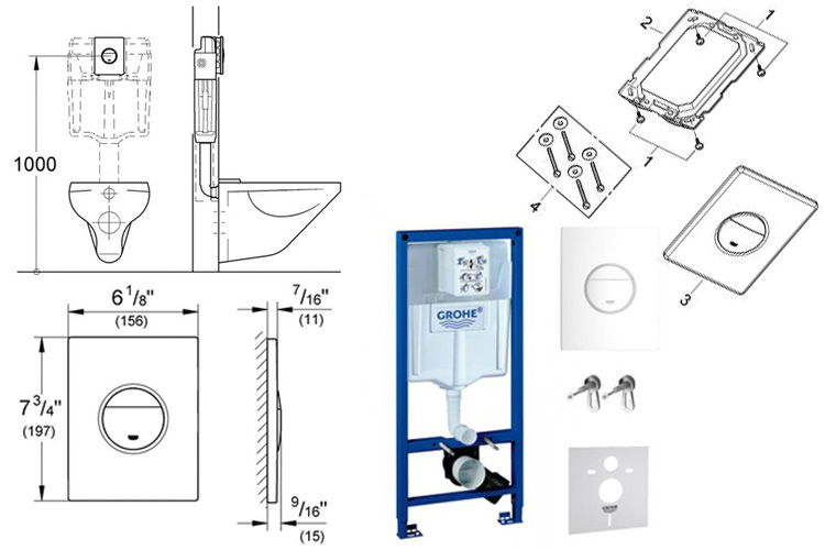 Nút nhấn WC NovaCosmop alpine-white GROHE 38765SH0