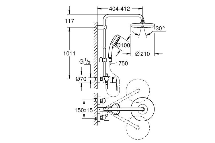 Bộ sen tắm NTPCosmo 210 GROHE 26224001