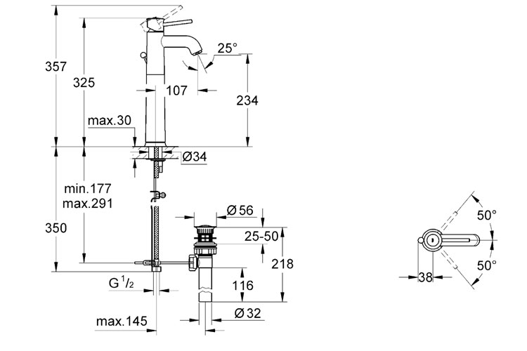 Vòi chậu nóng lạnh GROHE 32868000