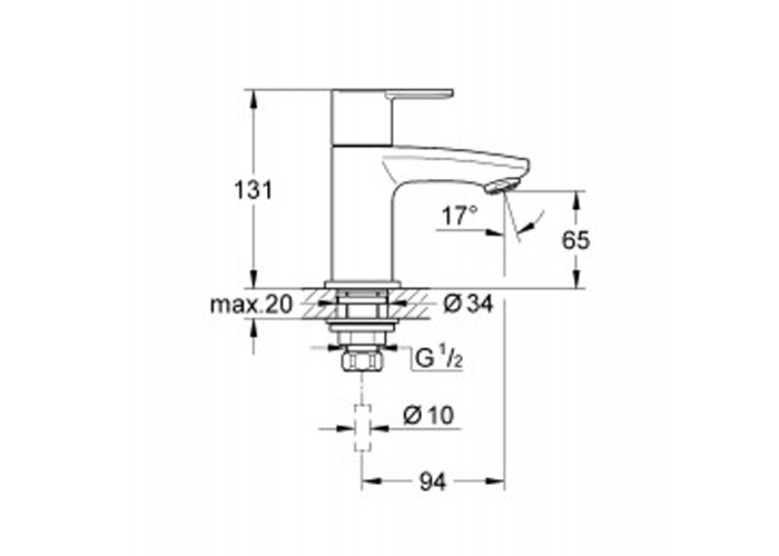 vòi nóng lạnh S-Size EurosmartCosmo Eco GROHE 3282500E