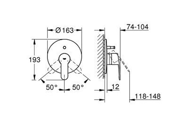 Mặt nạ cho bộ trộn âm Eurostyle Cosmop GROHE 19506002