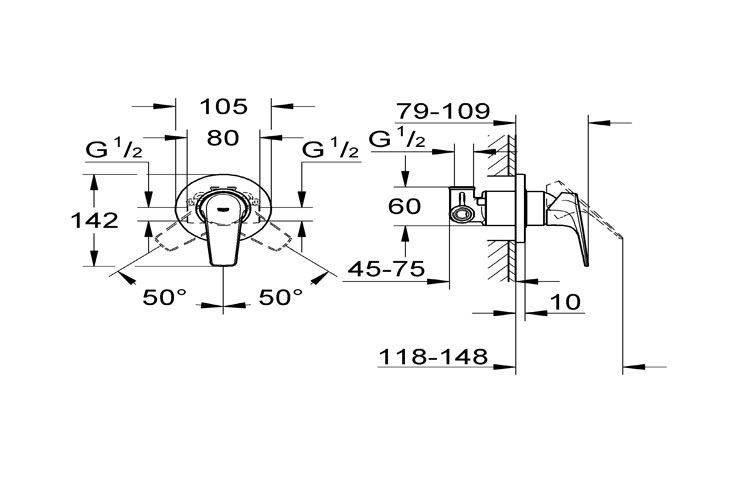 Mặt nạ và bộ trộn 1 chế độ BauFlow GROHE 29046000