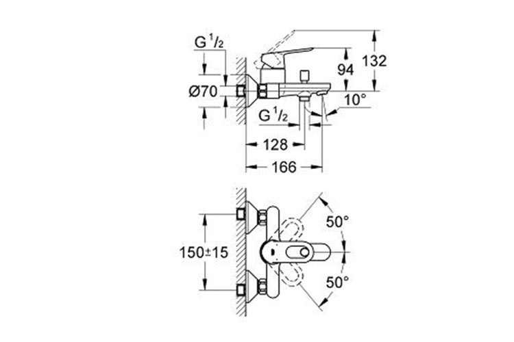 Bộ trộn nổi 2 chức năng BauLoop GROHE 32815000