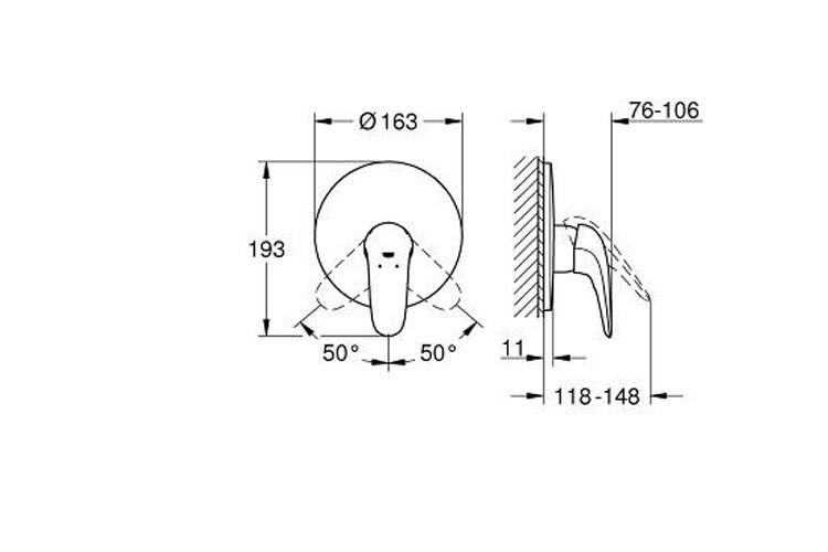 Mặt nạ tay gạt Eurostyle 1 chế độ GROHE 29098003