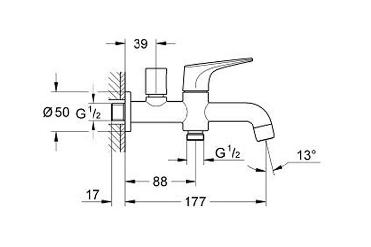 Bộ vòi lạnh 2 ngõ ra BauFlow GROHE 20280000