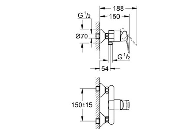 Bộ trộn nóng lạnh 1 chế độ BauLoop GROHE 32816000