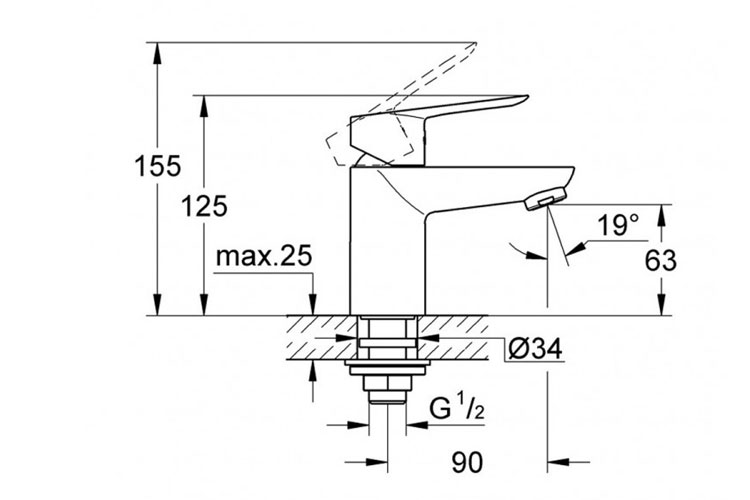 Bộ vòi nóng lạnh BauLoop GROHE 32857000