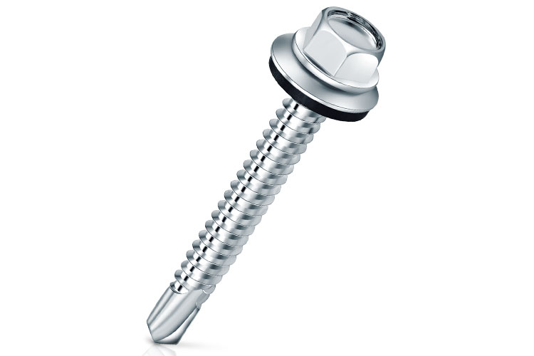 Box of hexagonal corrugated iron screws, with Patta heat-resistant head gasket M5.5x75mm (200 Pieces)