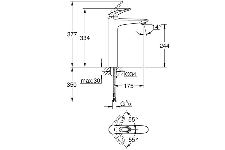 Vòi trộn nóng lạnh Eurostyle XL size SB GROHE 23570LS3