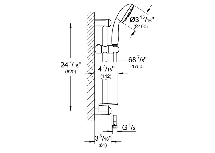 Tay sen và bộ thanh trượt NTempesta III GROHE 27929001