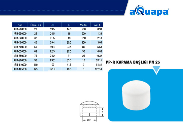 Đầu bịt 75mm aQuapa KPB-750000
