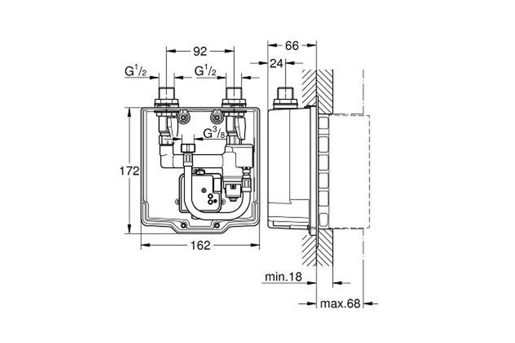 Bộ âm tường vòi cảm ứng GROHE 36339000