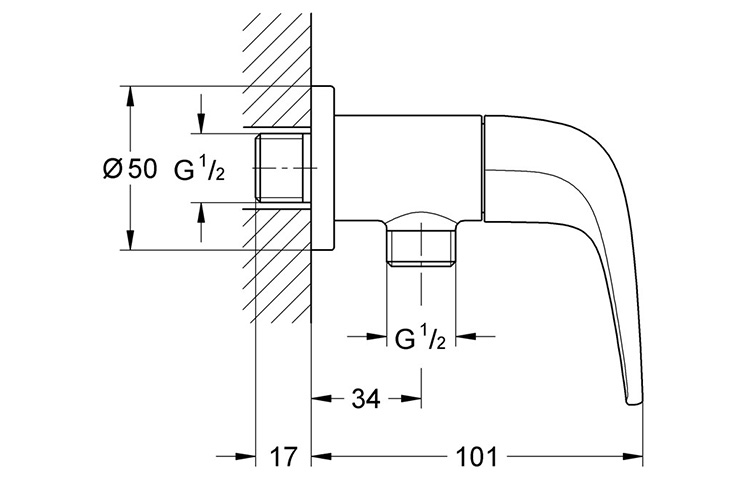 Van khóa sen tắm BauCurve GROHE 26019000