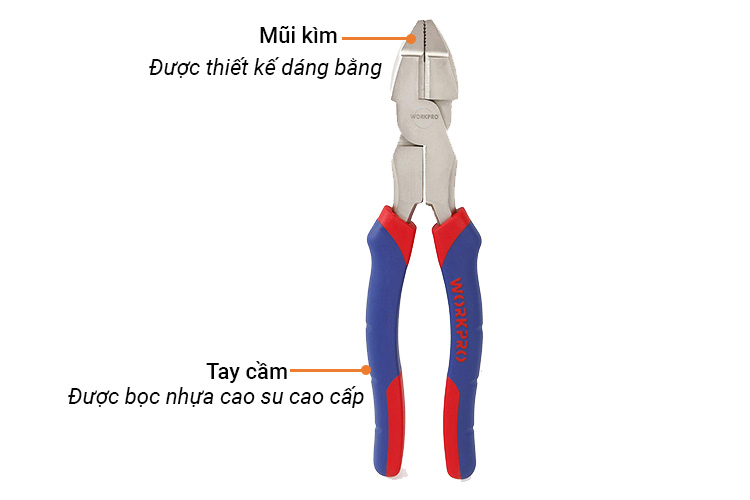 Kìm mũi bằng 9inch/230mm Workpro W031092