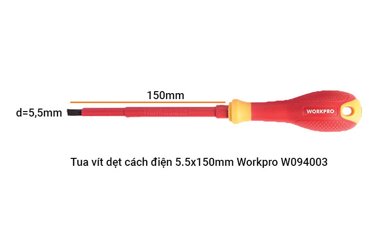 Workpro W094003 5.5x150mm insulated flat screwdriver