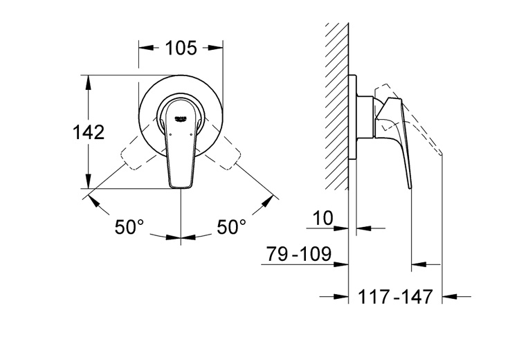 bộ trộn 1 chế độ BauEdge GROHE 19585000