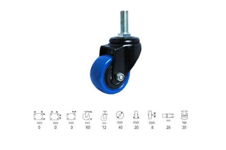 Bánh xe nội thất Ethos PU 261UBZ040T12