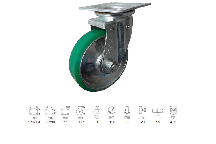 Ethos PU 661PUZ150J01 medium load wheels