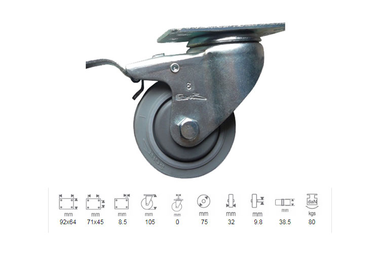 Ethos rubber medical - hotel wheel 256EIY075P01