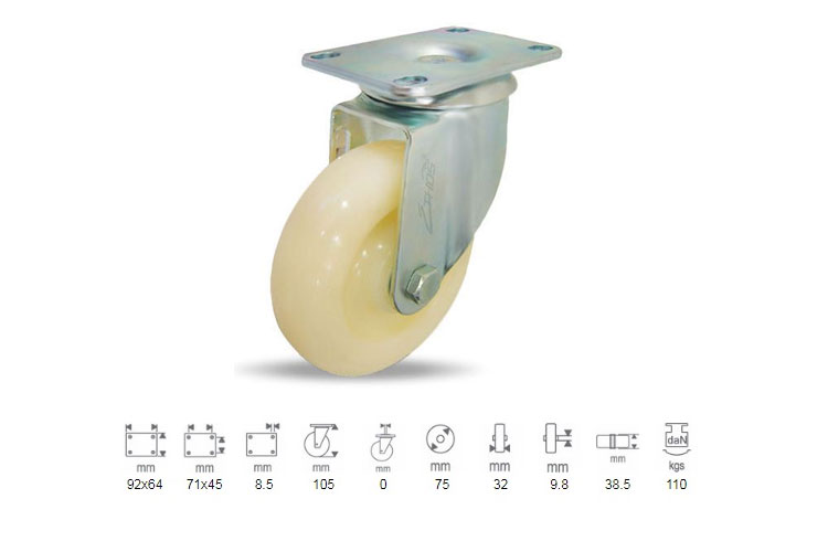 Bánh xe tải trọng nhẹ Ethos Nylon 251NIY075P01