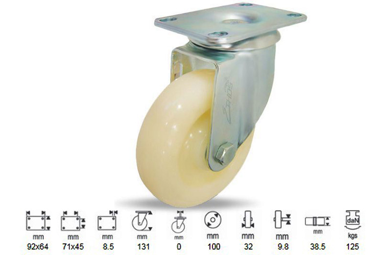 Ethos 251NIY100P01 Medium Load Nylon Wheel Series 250